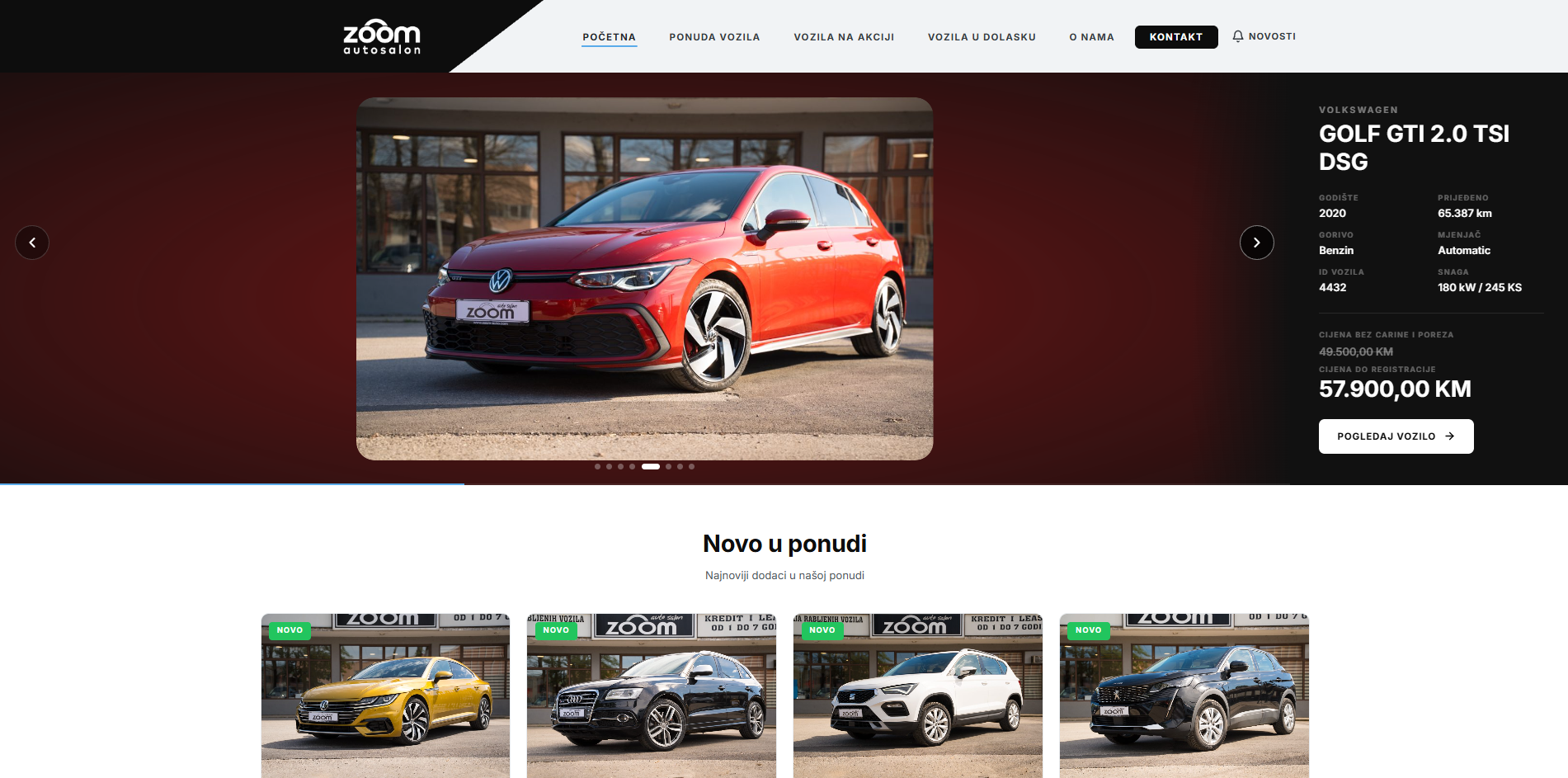 Zoom Auto — početna stranica